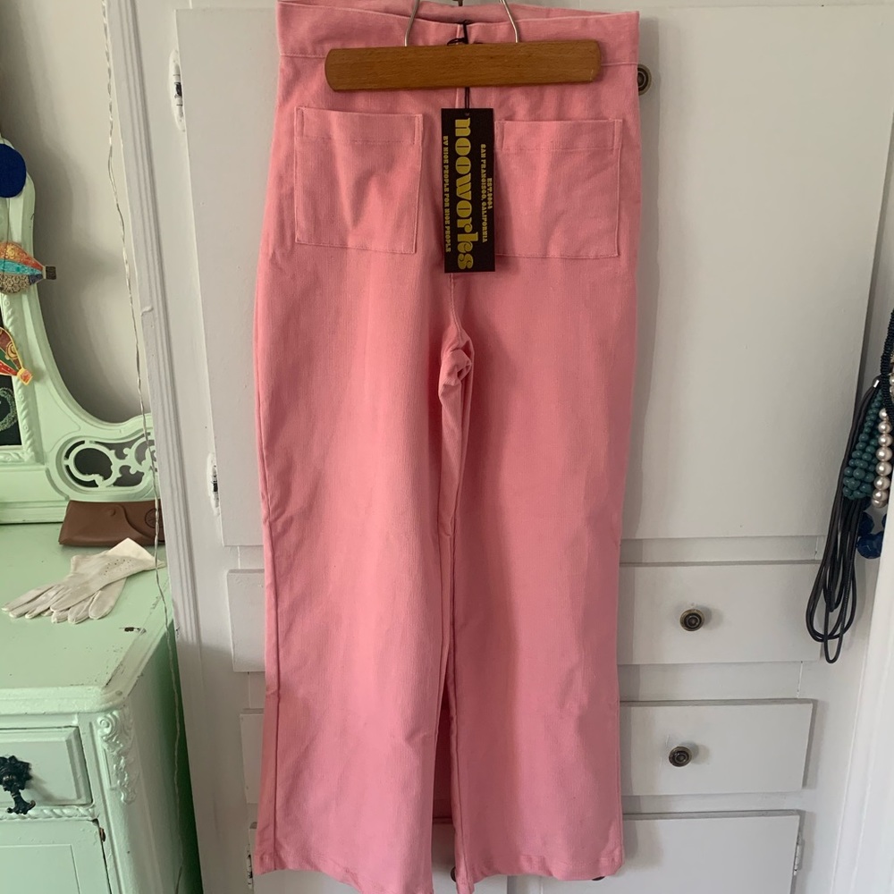 Nooworks NWT Corduroy Bells in Pink - Size Small
